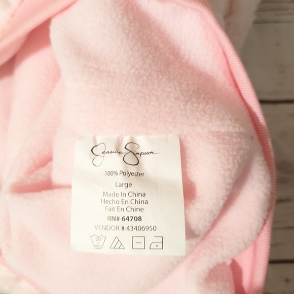 New Jessica Simpson Pink Sherba Fleece Dog Hoodie with Teddy Bear Ears - Picture 9 of 11